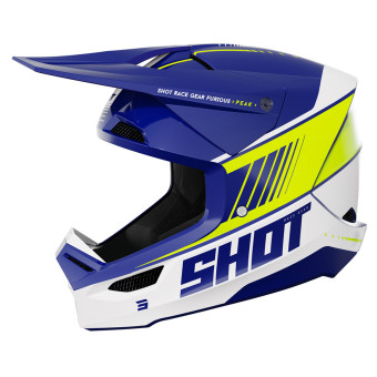 Helmet Shot Furious Peak Blue Neon Yellow Glossy Ready To Ship