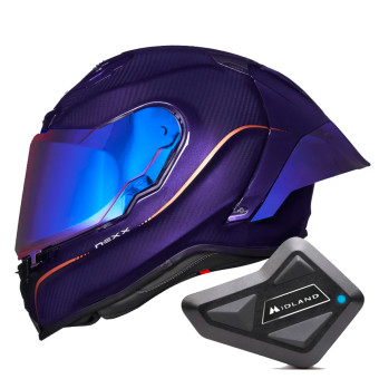 Pack Helmet Intercom Systems Nexx X R3R Hagibis Carbon Purple Kit