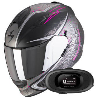 Pack Helmet Intercom Systems Scorpion Exo Run Matt Black Pink