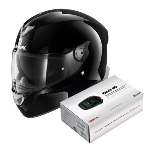 Pack Helmet Intercom Systems Shark Skwal Blank Blk Bluetooth