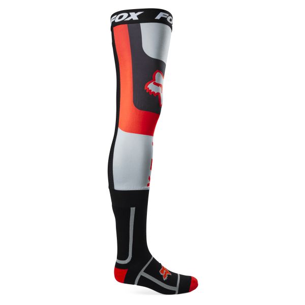 Motocross Socks Fox Flexair Knee Brace Sock Flo Red Ready To Ship