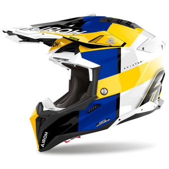 Motocross Airoh Aviator 3 Monarch Blue Yellow