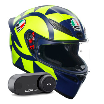 Full Face AGV K1 S Top Soleluna 2018 + Kit Bluetooth Lokui K30