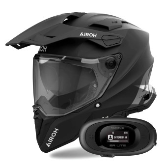 Full Face Airoh Commander 2 Color Black Matt + Kit bluetooth 5R Lite Solo