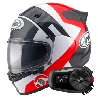 Full Face Arai Quantic Space Red + Kit Bluetooth 5S Solo