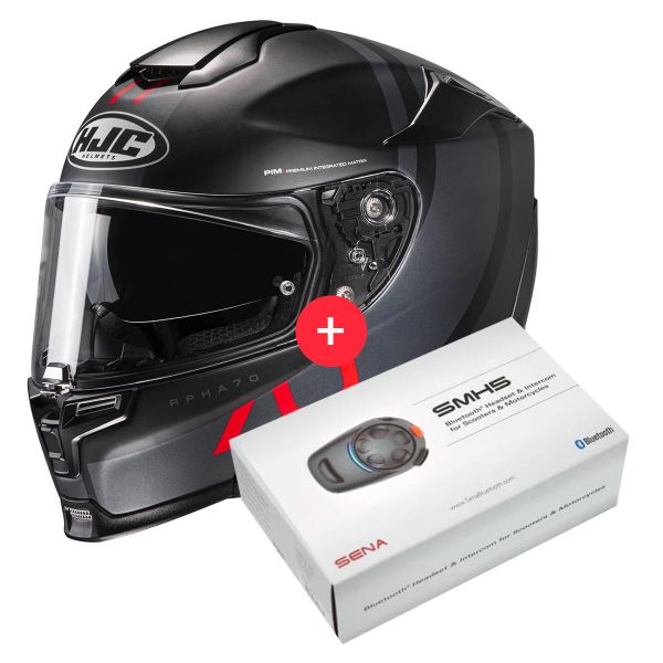 Pack Helmet + Intercom Systems : HJC RPHA 70 Paika MC1SF + Bluetooth ...