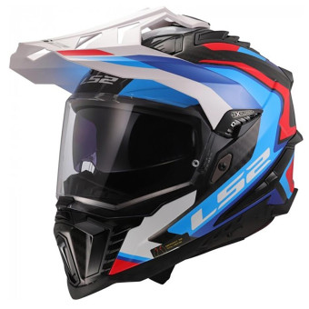 Full Face LS2 Explorer Carbon Frontier II White Blue MX701