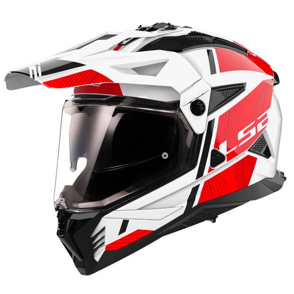 Helmet LS2 Pioneer II Hill White Red MX702 ready to ship | iCasque.co.uk