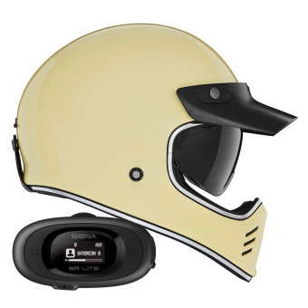 Full Face NOX Seventy II Ivory + Kit bluetooth 5R Lite