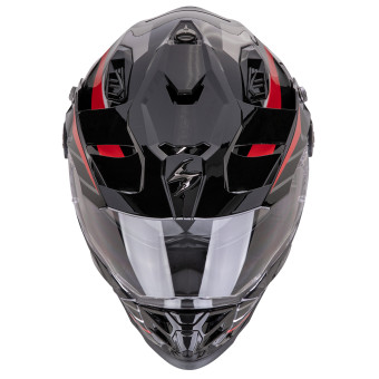 Scorpion ADF 9000 Air Feat Black Silver Red + Kit bluetooth 5R Lite