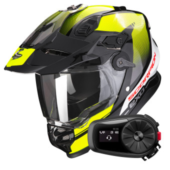 Pack Casco + Kit Bluetooth : Scorpion ADF 9000 Air Trail Black Red + Kit  Bluetooth 5S Solo