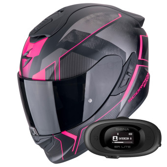 Full Face Scorpion Exo 1400 Evo II Air Intensio Matt Black Pink + Kit bluetooth 5R Lite