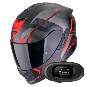 Full Face Scorpion Exo 1400 Evo II Air Intensio Matt Black Red + Kit bluetooth 5R Lite