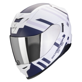 Scorpion Exo 520 Evo Air Banshee Matt White Blue Purple + Kit Bluetooth BT Mini