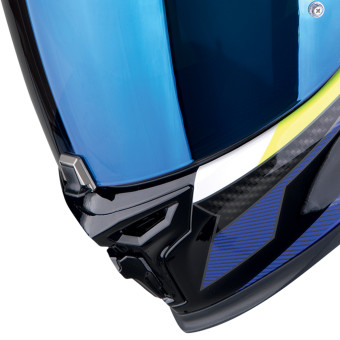 Scorpion Exo 520 Evo Air Sensus Black Blue Yellow Fluo + Kit Bluetooth Lokui K30