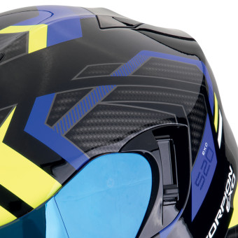 Scorpion Exo 520 Evo Air Sensus Black Blue Yellow Fluo + Kit Bluetooth Lokui K30