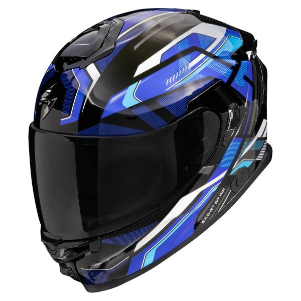 Helmet Scorpion Exo GT SP Air Augusta Black Grey Blue ready to ship ...