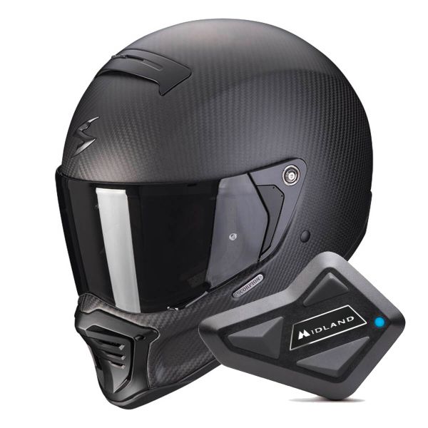 Pack Helmet + Intercom Systems : Scorpion EXO-HX1 Carbon SE Matt Black ...