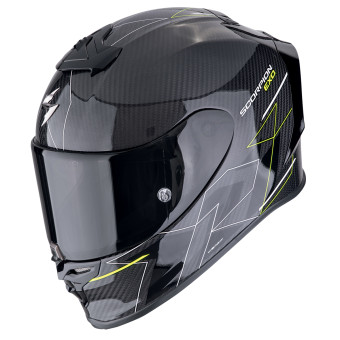 Scorpion Exo R1 Evo Carbon Air Cynergy Black Yellow Fluo + Kit bluetooth 5R Lite