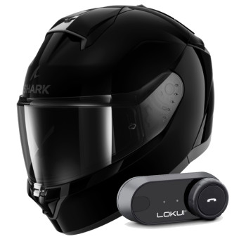 Full Face Shark Ridill 2 Blank BLK + Kit Bluetooth Lokui K30