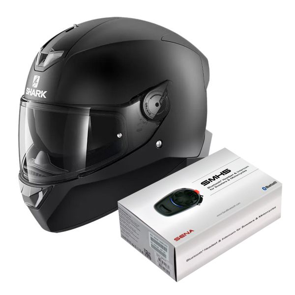 Pack Helmet + Intercom Systems : Shark Skwal 2.2 Blank Mat KMA ...