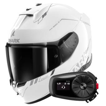 Pack Casco + Kit Bluetooth : Shark Skwal i3 Blank SP Mat AKS + Kit Bluetooth  5S Solo