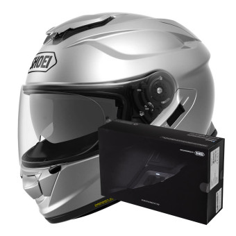 Pack Helmet + Intercom Systems : Shoei GT-AIR 2 Light Silver +