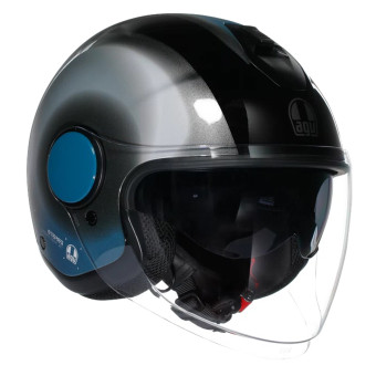 Open Face AGV Eteres Levanto Black Silver Blue