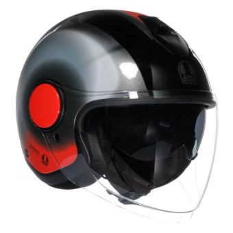 Open Face AGV Eteres Levanto Black Silver Red