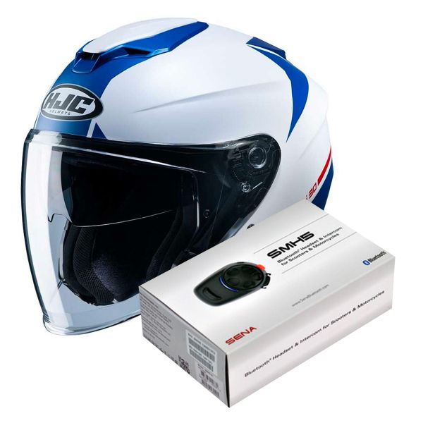 Pack Helmet + Intercom Systems : HJC I30 Baras MC2SF + Bluetooth Kit ...