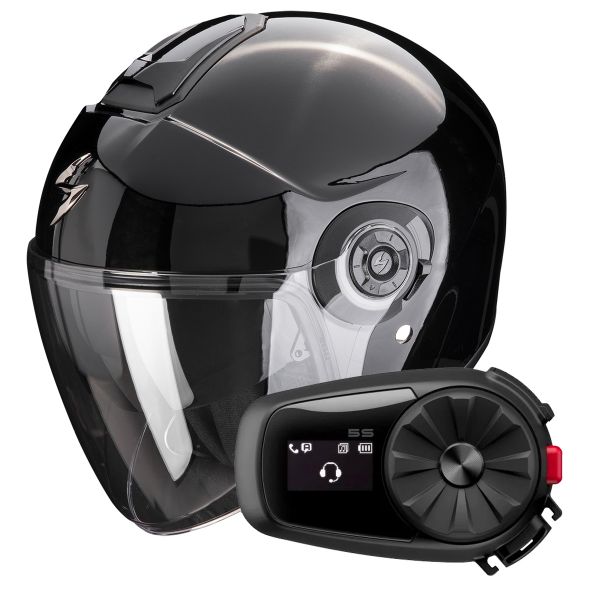 Pack Helmet Intercom Systems Scorpion Exo City II Solid Black