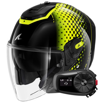 Open Face Shark RS JET Stride KYS + Kit Bluetooth 5S Solo