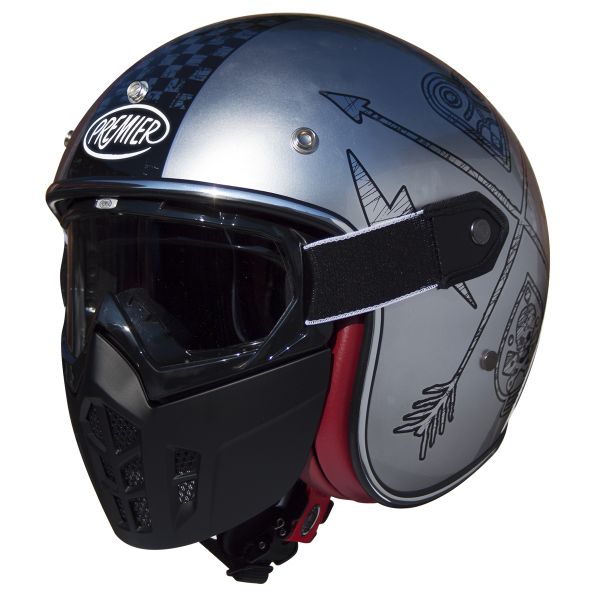 Premier helmets Casque Jet Vintage NX Noir