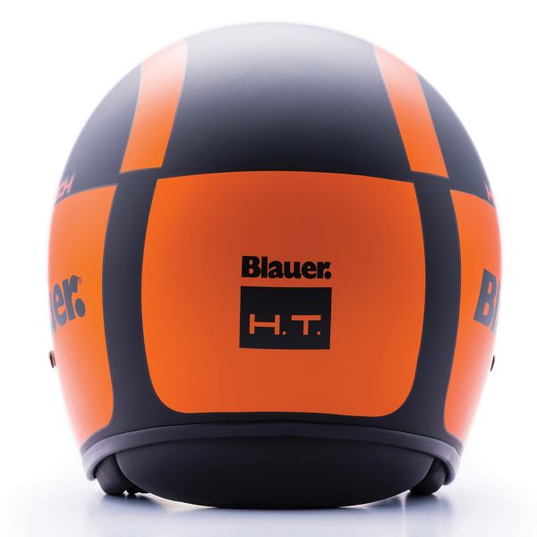 Casque Moto Jet BLAUER HT Pilot 1.1 Noir Mat Orange