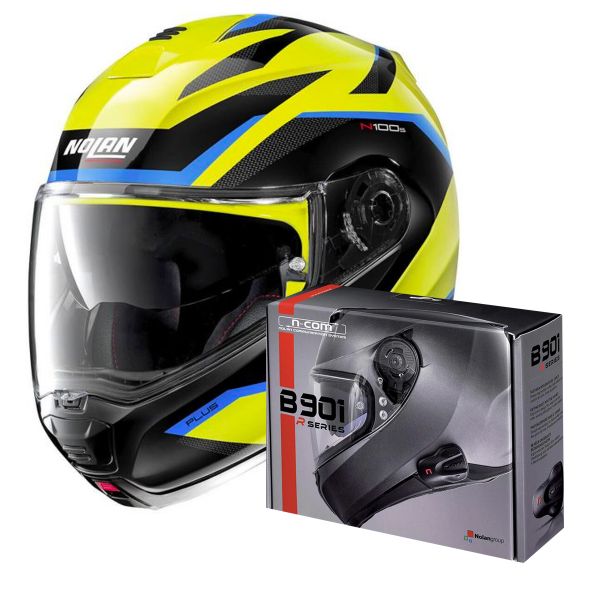 Pack Helmet + Intercom Systems : Nolan N100 5 Plus Overland N-Com Led ...