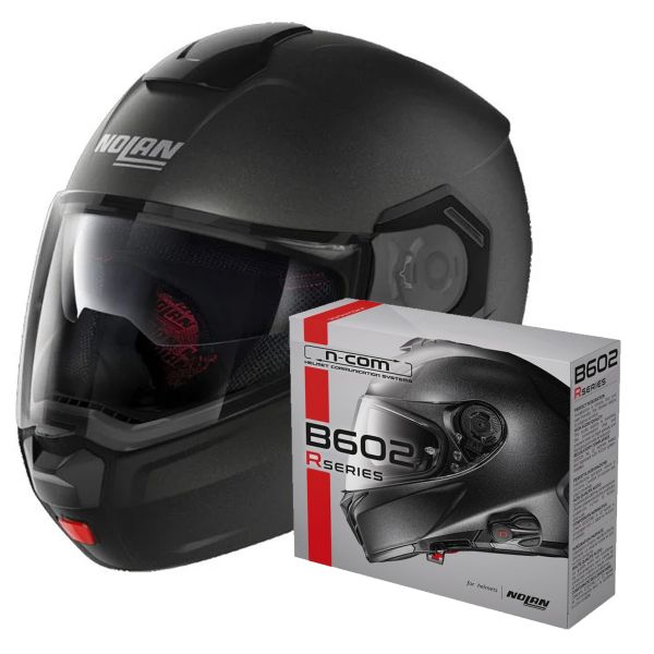 Pack Helmet + Intercom Systems : Nolan N90 3 Special N-Com Black Graphite 9  + Kit Bluetooth B602R N100-5 - N90-3 - N80-8 - N70-2 GT/X - N40-5/GT