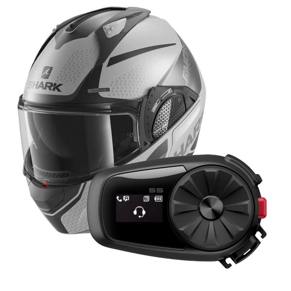 Pack Helmet + Intercom Systems : Shark EVO GT Encke Mat SAK + Kit ...