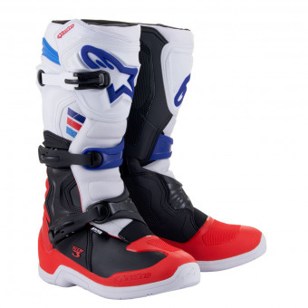 Motocross Boots Alpinestars Tech 3 White Bright Red Dark Blue