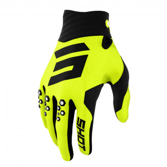 Motocross Gloves SHOT Contact Neon Yellow Gloves