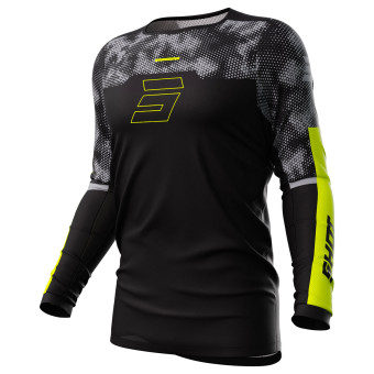 Motocross Jerseys SHOT Contact Patrol Black Neon Yellow