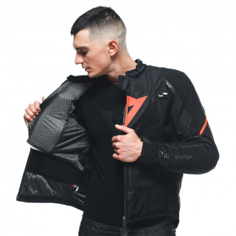 Dainese Smart Jacket LS Sport Black Fluo Red