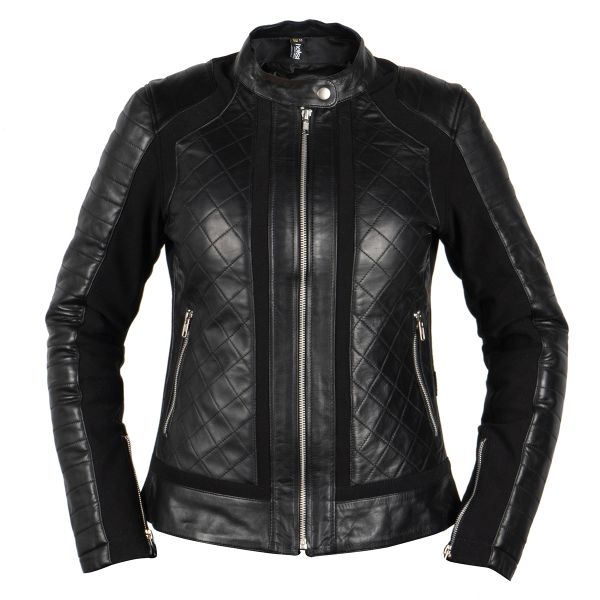 Motorcycle jacket Helstons Kate Leather Lady Soft Stretch Black at the ...