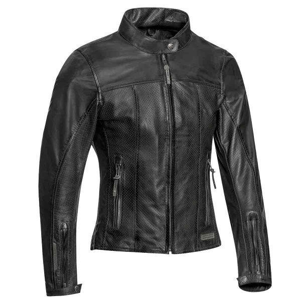 Motorcycle jacket Ixon Crank Air Lady Black at the best price | iCasque ...