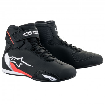 Motorcycle Trainers Alpinestars Sektor Black White Red Fluo