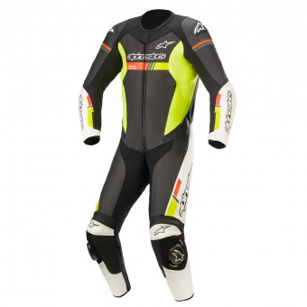 Leather Motorcycle Suits Alpinestars GP Force Chaser Black White Red Fluo Yellow