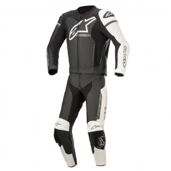 Leather Motorcycle Suits Alpinestars GP Force Phantom 2 PC Black White Metallic Gray