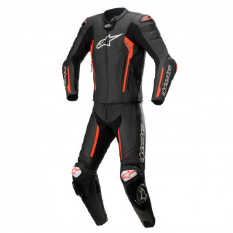 Leather Motorcycle Suits Alpinestars Missile V2 2PC Suit Black Red Fluo