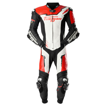 Leather Motorcycle Suits Furygan Eclipse X Kevlar Black Red White