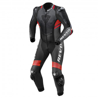 Leather Motorcycle Suits REV'IT Quantum 2 Charcoal Grey Neon Red