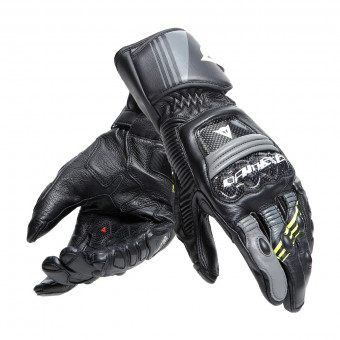 Motorcycle Gloves Dainese Druid 4 Black Charcoal Grey Yellow Fluo